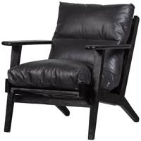 BePureHome Houston Fauteuil - Leer- Zwart - 86x71x71 - thumbnail