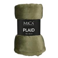 Fleece deken - donkergroen - 130 x 180 cm - polyester - Famke - plaid