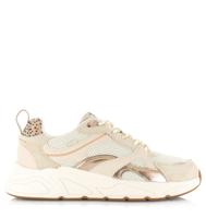 POELMAN Poelman - beige sneakers van mesh Beige Mesh Lage sneakers Dames