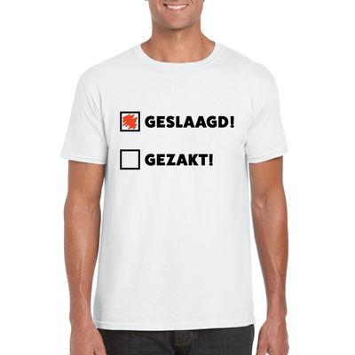 Geslaagd/ gezakt t-shirt wit heren