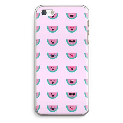 Smiley watermeloenprint: iPhone 5 / 5S / SE Transparant Hoesje