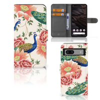 Telefoonhoesje met Pasjes voor Google Pixel 7A Pink Peacock - thumbnail