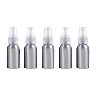 5 stuks hervulbare glas fijne mist verstuivers aluminium fles 50ml (transparant)