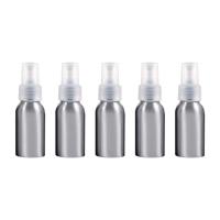 5 stuks hervulbare glas fijne mist verstuivers aluminium fles 50ml (transparant)