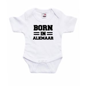 Born in Alkmaar cadeau baby rompertje wit jongen/meisje 92 (18-24 maanden)  -