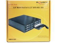 DeLOCK 47221 mobile rack 5,25 voor 6x 2,5 SATA HDD/SSD - thumbnail