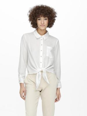Only Onllecey Ls Knot Shirt Noos Wvn 15195910 Blouse Cloud Dancer