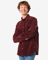 HEMA Herenoverhemd corduroy bordeauxrood (bordeauxrood)