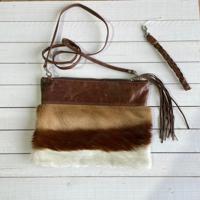 Tas Gemma 29x23cm springbok natural springbok leather top