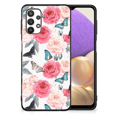 Samsung Galaxy A32 5G Bloemen Hoesje Butterfly Roses