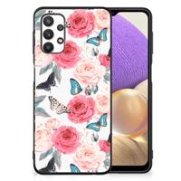 Samsung Galaxy A32 5G Bloemen Hoesje Butterfly Roses