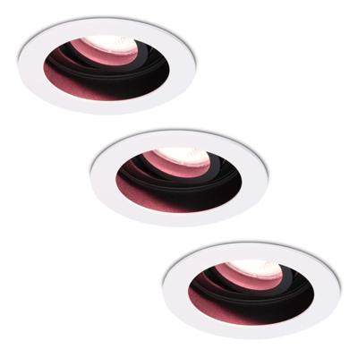 Set van 3 Laredo smart inbouwspots - Wifi + Bluetooth - RGBWW - GU10 - Kantelbaar - Google Home, Amazon Alexa en Siri - IP20 voor binnen - Wit - Verzonken