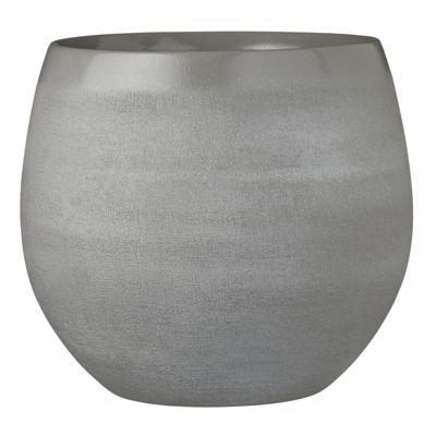 Bloempot - grijs - keramiek - 26 x 23 cm - Mica Decorations plantenpotten