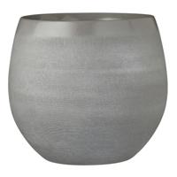 Bloempot - grijs - keramiek - 26 x 23 cm - Mica Decorations plantenpotten