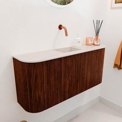 Toiletmeubel Mondiaz Joya Dlux | 93.2 cm | Meubelkleur Ruby | Faye wastafel Meli Wasbak Midden | Zonder kraangat(en)