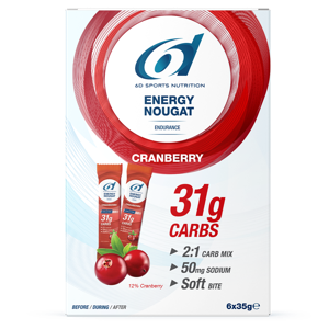 6d Sports Nutrition Energy Nougat Cranberry 6 X 35g