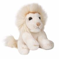 Pluche Leeuw - wit - knuffeldier - 15 cm - zittend - knuffel Pluche Leeuw - wit - knuffeldier - 15 cm - zittend - knuffel