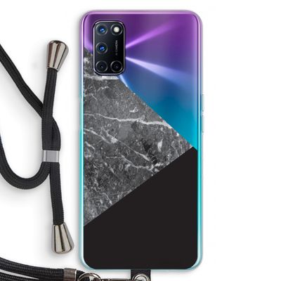 Combinatie marmer: Oppo A52 Transparant Hoesje met koord
