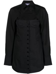 The Attico robe-chemise à design de corset - Noir