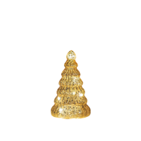 Kerstboompje glas led op batterij met timer 17.5x10.5 cm goud - Annas collection Kerstboompje glas led op batterij met timer 17.5x10.5 cm goud - Annas collection