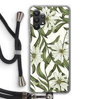 Wit bloemenpatroon: Samsung Galaxy A32 5G Transparant Hoesje met koord Wit bloemenpatroon: Samsung Galaxy A32 5G Transparant Hoesje met koord