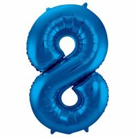Cijfer ballon 8 jaar blauw