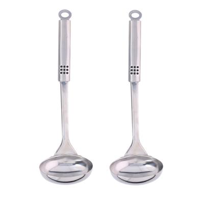 Soep/saus opscheplepel - 2x stuks - zilver - RVS - 31 cm - Keukengerei - soeplepel