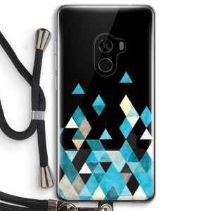 Gekleurde driehoekjes blauw: Xiaomi Mi Mix 2 Transparant Hoesje met koord