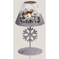 Hellum 524123 LED-decor Rendierfamilie en sneeuwvlokken Warmwit LED Grijs, Wit (bevroren) Indirect licht