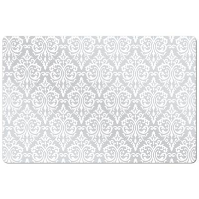 Zeller tafel placemats met barok print - wit - 43,5 x 28,5 cm - Vintage onderleggers