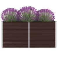 VidaXL Plantenbak verhoogd 160x80x45 cm gegalvaniseerd staal bruin