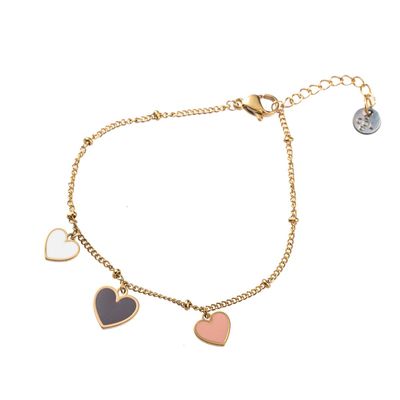Go Dutch Label Armband met Hartjes Multi Goud