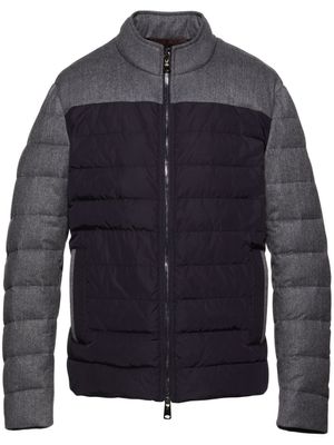 Norwegian Wool veste matelassée à design colour block - Gris