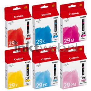 Canon 4873B005 inktcartridge 6 stuk(s) Origineel Cyaan, Magenta, Foto cyaan, Foto magenta, Rood, Geel