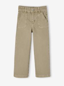 Wijde broek voor meisjes small Morpho kaki
