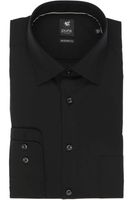 Pure Modern Fit Overhemd zwart, Effen - thumbnail