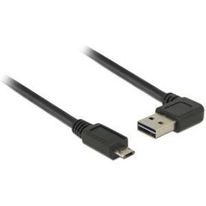 DeLOCK 0.5m, USB2.0-A/USB2.0 Micro-B USB-kabel 0,5 m USB A Micro-USB B Zwart