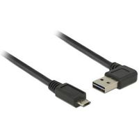 DeLOCK 0.5m, USB2.0-A/USB2.0 Micro-B USB-kabel 0,5 m USB A Micro-USB B Zwart - thumbnail