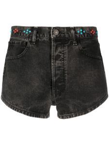 Alanui short en jean à détails de clous - Noir