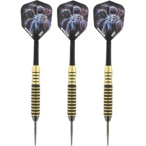 1x Set van 3 dartpijlen Tarantula Brass 22 grams