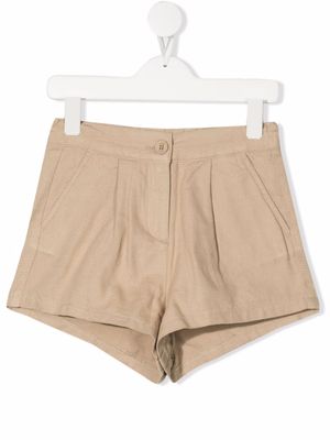 Douuod Kids short à détails plissés - Tons neutres