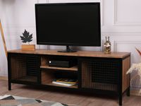 Tv-meubel ZENDAYA 2 deuren pijnboom/zwart