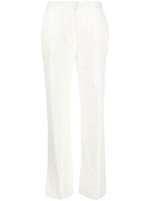 Claudie Pierlot pantalon évasé à sequins - Blanc