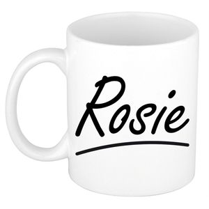 Naam cadeau mok / beker Rosie met sierlijke letters 300 ml   -