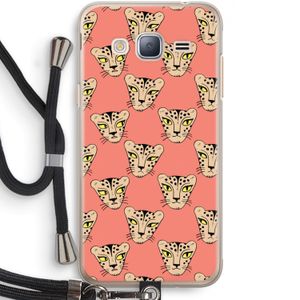Tijger: Samsung Galaxy J3 (2016) Transparant Hoesje met koord