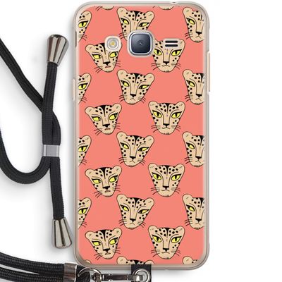 Tijger: Samsung Galaxy J3 (2016) Transparant Hoesje met koord