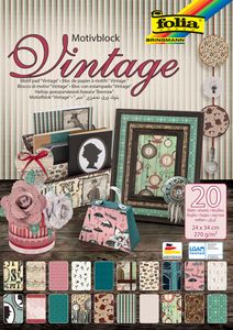 Folia motiefpapier Vintage II ft 24 x 34 cm, blok met 20 vel