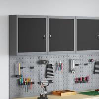 Gereedschapskast met plank Zwart en grijs 50 x 20 x 55 cm