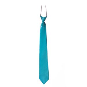Carnaval verkleed accessoires stropdas zijdeglans - turquoise blauw - polyester - heren/dames   -