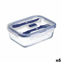 Hermetische Lunchtrommel Luminarc Pure Box Active Tweekleurig Glas 1,22 L 16 cm (6 Stuks)
